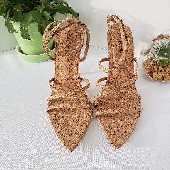 CAPE ROBBIN Ada Stiletto Heels Strappy Sandals Cork Size 6 New - Picture 10 of 11